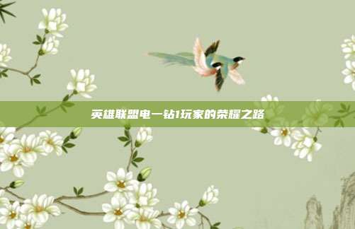 英雄联盟电一钻1玩家的荣耀之路