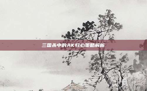 三国杀中的AK归心策略解析