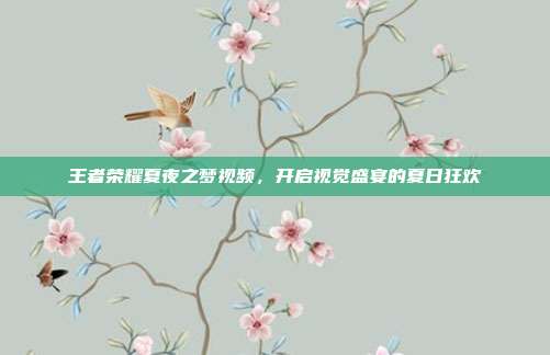 王者荣耀夏夜之梦视频,开启视觉盛宴的夏日狂欢