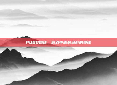 PUBG揭秘,游戏中服装色彩的奥秘