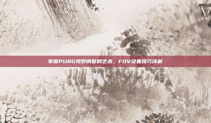 掌握PUBG视野调整的艺术,FOV设置技巧详解