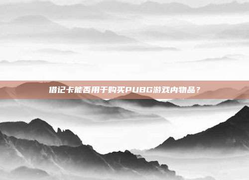 借记卡能否用于购买PUBG游戏内物品?