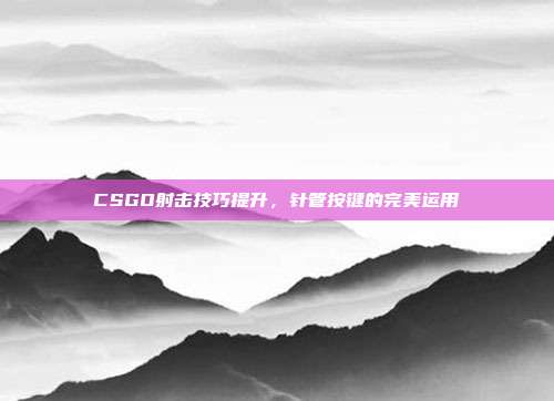 CSGO射击技巧提升,针管按键的完美运用