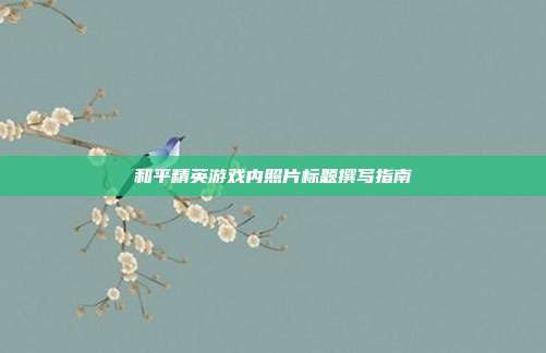 和平精英游戏内照片标题撰写指南