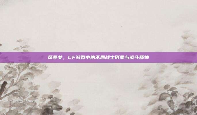 风暴女,CF游戏中的不屈战士形象与战斗精神