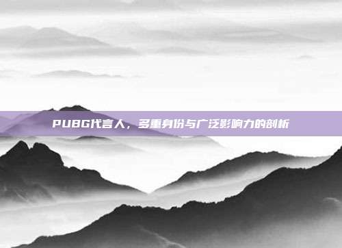 PUBG代言人,多重身份与广泛影响力的剖析