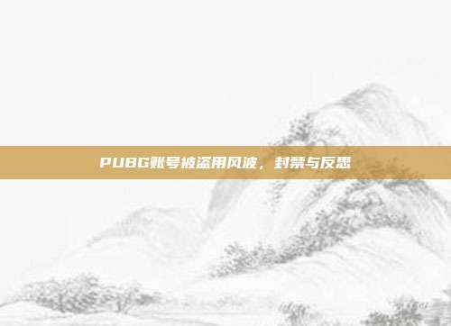 PUBG账号被盗用风波,封禁与反思