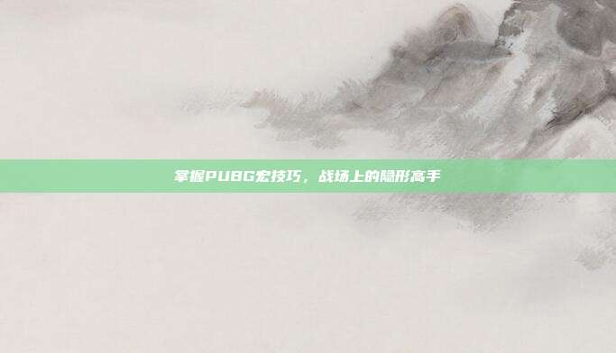 掌握PUBG宏技巧,战场上的隐形高手