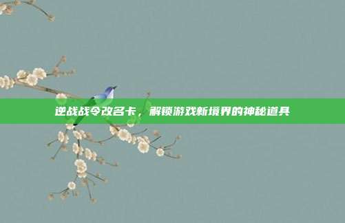 逆战战令改名卡,解锁游戏新境界的神秘道具
