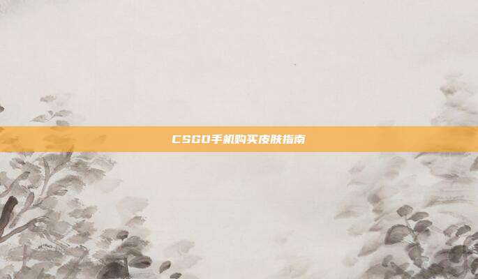 CSGO手机购买皮肤指南