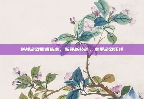 逆战游戏刷机指南,解锁新技能,享受游戏乐趣