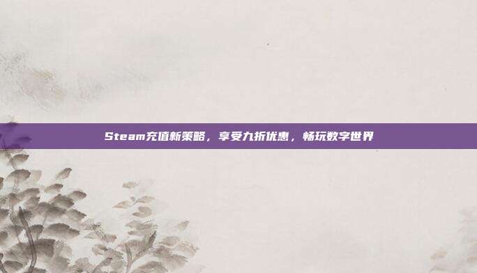 Steam充值新策略,享受九折优惠,畅玩数字世界