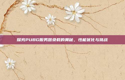 探究PUBG服务器负载的奥秘,性能优化与挑战