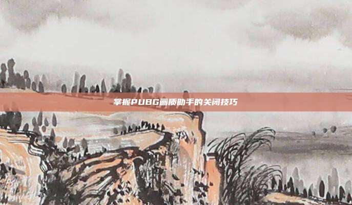 掌握PUBG画质助手的关闭技巧