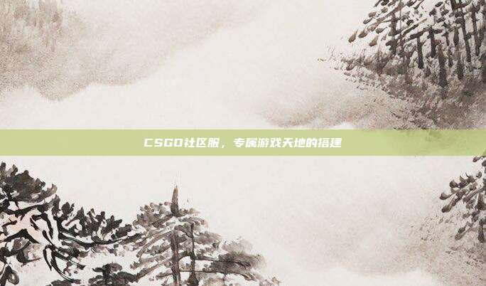 CSGO社区服,专属游戏天地的搭建
