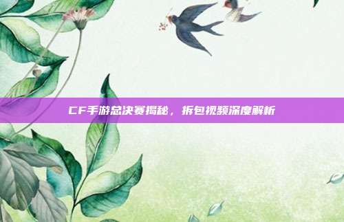 CF手游总决赛揭秘,拆包视频深度解析