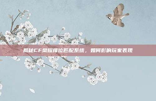 揭秘CF荣耀排位匹配系统,如何影响玩家表现