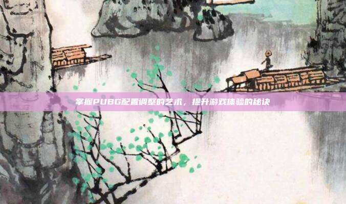 掌握PUBG配置调整的艺术,提升游戏体验的秘诀