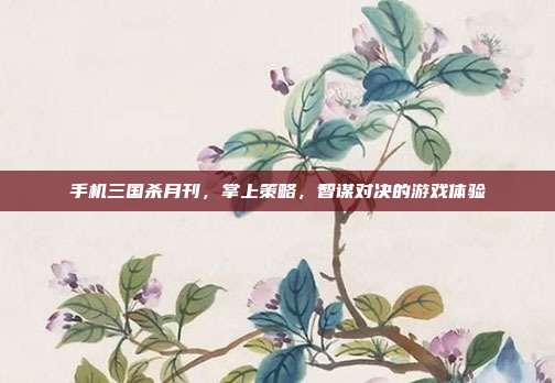 手机三国杀月刊,掌上策略,智谋对决的游戏体验