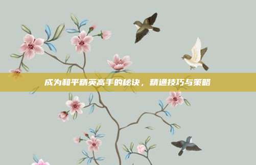 成为和平精英高手的秘诀,精通技巧与策略