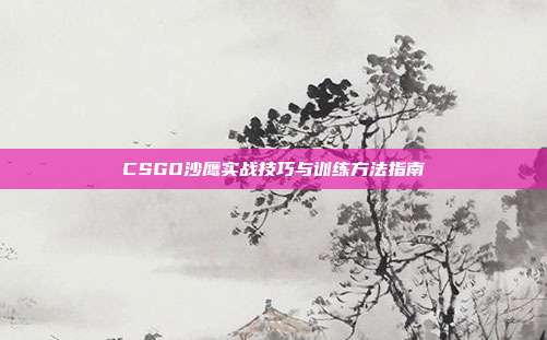 CSGO沙鹰实战技巧与训练方法指南