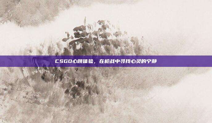 CSGO心跳体验,在枪战中寻找心灵的宁静