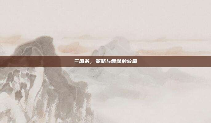 三国杀,策略与智谋的较量