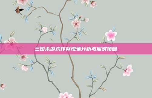 三国杀游戏作弊现象分析与应对策略