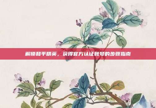 解锁和平精英,获得官方认证账号的步骤指南