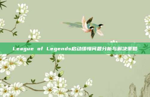 League of Legends启动缓慢问题分析与解决策略