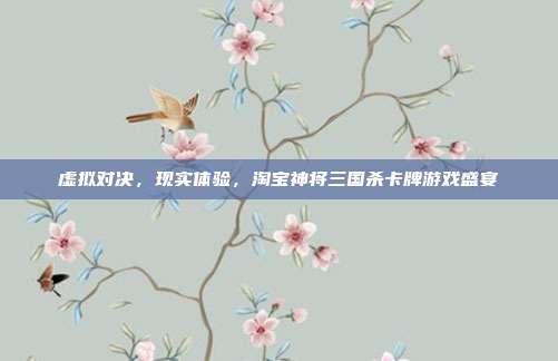 虚拟对决,现实体验,淘宝神将三国杀卡牌游戏盛宴