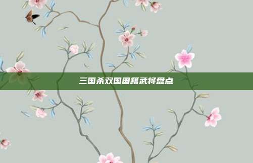 三国杀双国国籍武将盘点