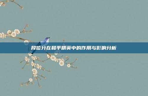 段位分在和平精英中的作用与影响分析