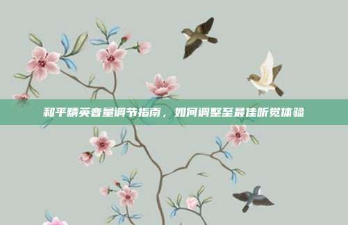 和平精英音量调节指南,如何调整至最佳听觉体验