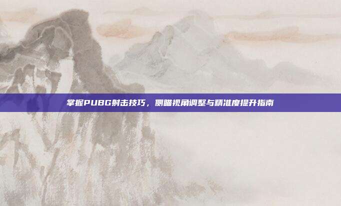 掌握PUBG射击技巧,侧瞄视角调整与精准度提升指南