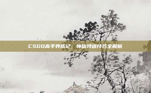 CSGO高手养成记,神仙特训技巧全解析
