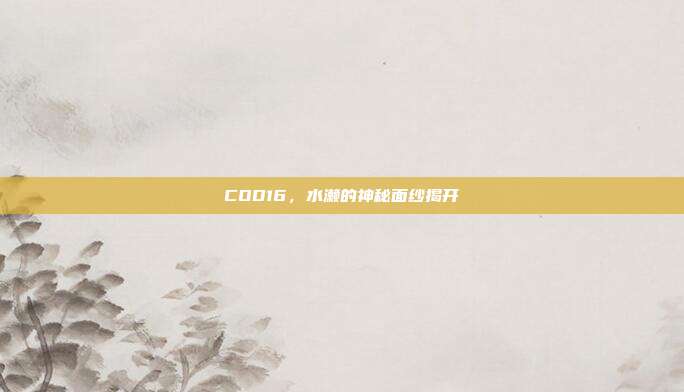 COD16,水濑的神秘面纱揭开