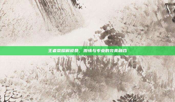王者荣耀解说员,激情与专业的完美融合
