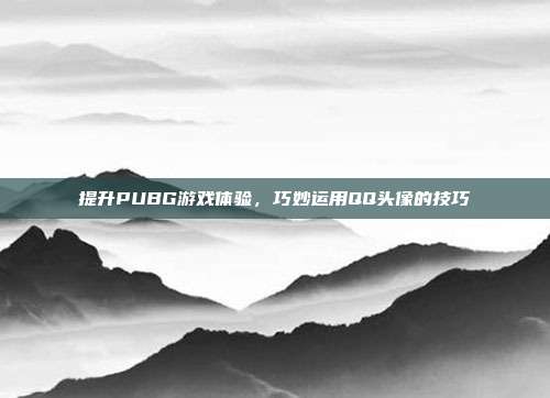 提升PUBG游戏体验,巧妙运用QQ头像的技巧