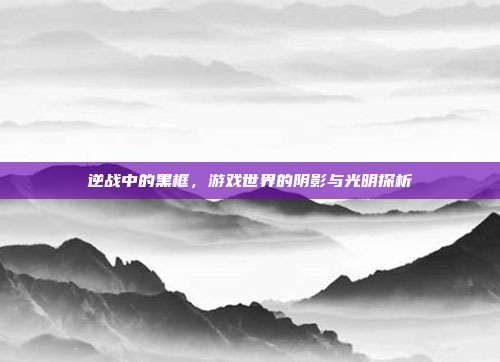 逆战中的黑框,游戏世界的阴影与光明探析