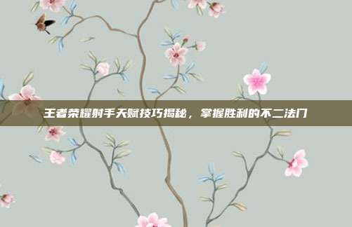 王者荣耀射手天赋技巧揭秘,掌握胜利的不二法门