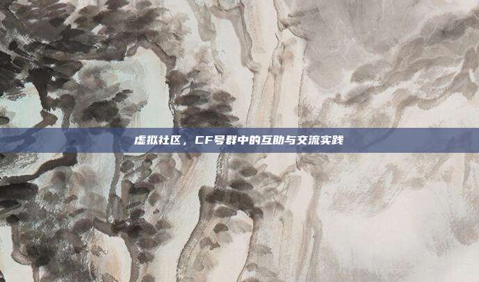 虚拟社区,CF号群中的互助与交流实践