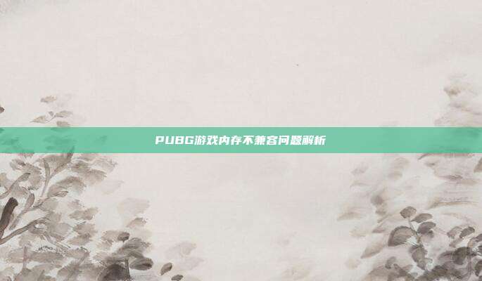 PUBG游戏内存不兼容问题解析