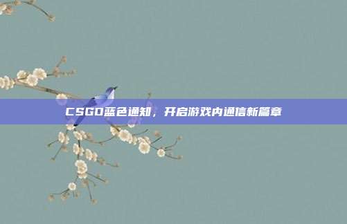 CSGO蓝色通知,开启游戏内通信新篇章