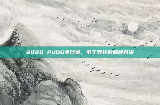 2020 PUBG全球赛,电子竞技的巅峰对决
