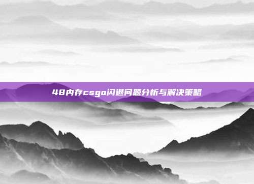 48内存csgo闪退问题分析与解决策略