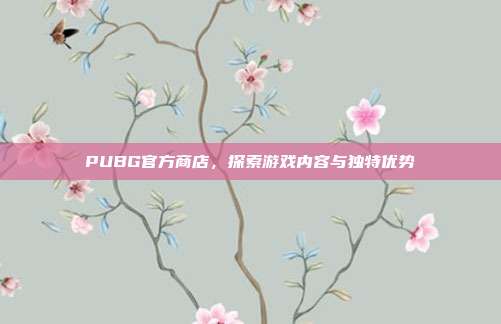 PUBG官方商店,探索游戏内容与独特优势