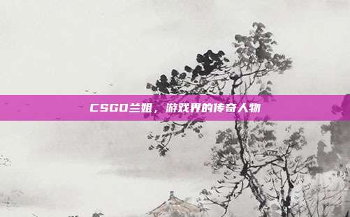 CSGO兰姐,游戏界的传奇人物