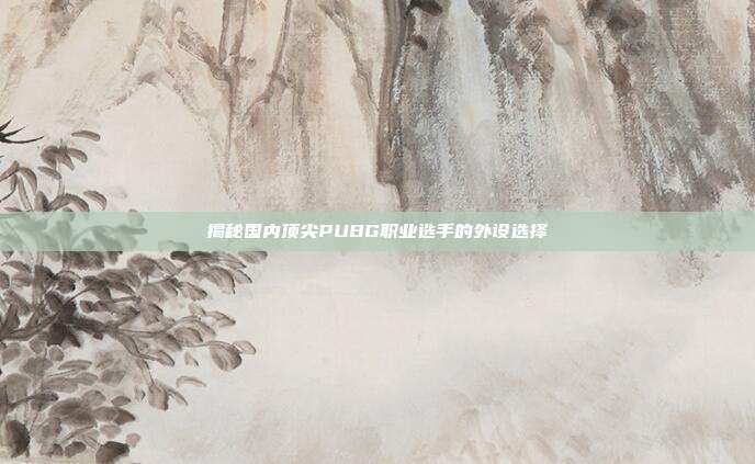 揭秘国内顶尖PUBG职业选手的外设选择