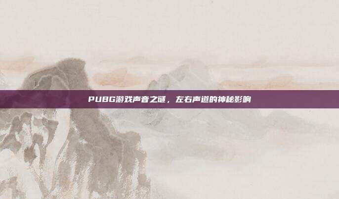 PUBG游戏声音之谜,左右声道的神秘影响